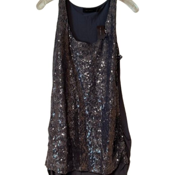 The Limited Dark Gray Tank Sequined Front - High, Low Hem - Medium - Picture 2 of 5